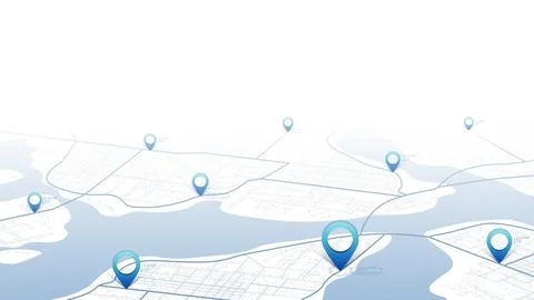 Concept of your location on map. Navigation to poi. Simple scheme Stockillustratie