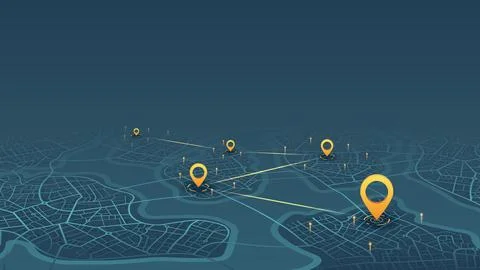 Concept of your location on map. Navigation to poi. Simple scheme Stock Illustration