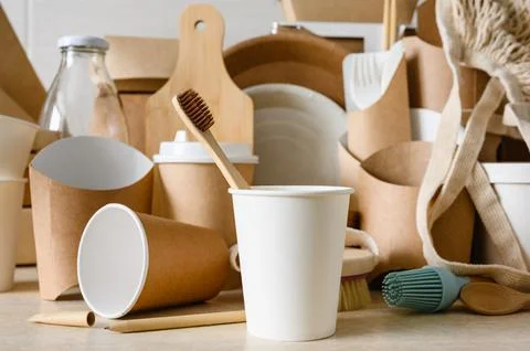 Concept of zero waste and environmental protection. Stock Photos