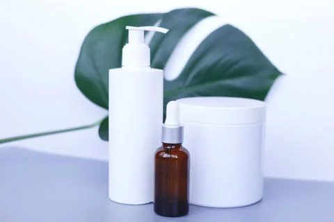 The concept of zero waste. different luxe cosmetics Stock Photos