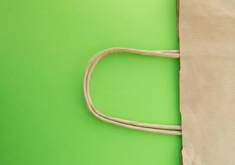 Concept of zero waste, reusable paper bag for shopping, free plastic, green b Stock Photos