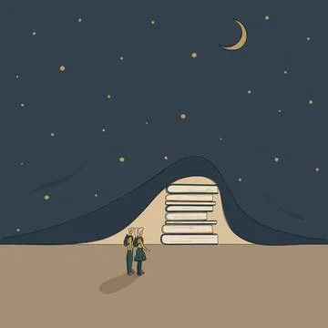 Concept:book is source of knowledge Stock Illustration