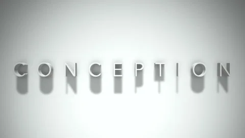 Conception 3D title animation with shadows on a white background Stock Footage 296617052