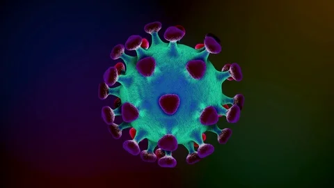 Conception Covid-19 . Microscope virus close up. 3d rendering Stock Footage 127459889