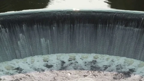 Concepts and Ideas Preservation of Clean Water Environment. Waterfall on River Stock Footage 70678734