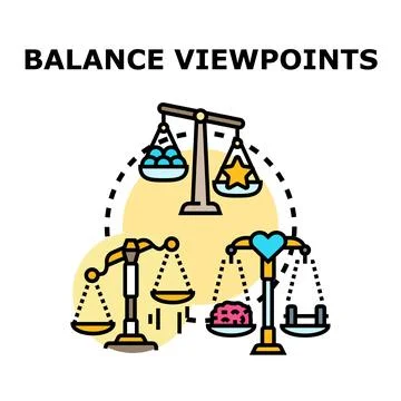 Concepts balancing ideas and viewpoints choosing values Stock Illustration