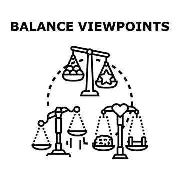 Concepts balancing ideas and viewpoints choosing values Stock Illustration