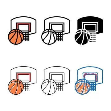 Concepts basketball team game color icon vector Stock Illustration