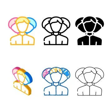 Concepts client portrait creation kyc color icon vector Stock Illustration