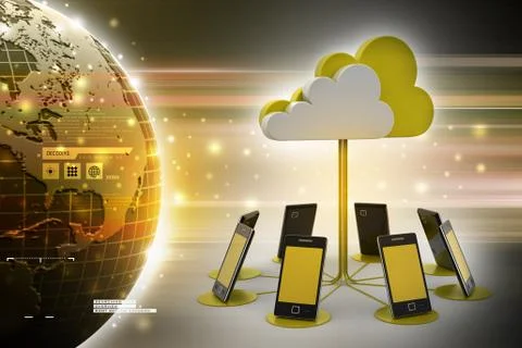 Concepts cloud computing devices Stock Illustration