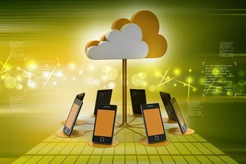 Concepts cloud computing devices Stock Illustration