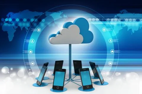 Concepts cloud computing devices 库存插图
