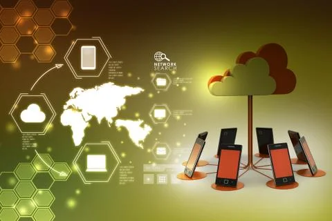 Concepts cloud computing devices Stock Illustration