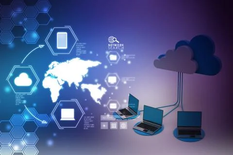 Concepts cloud computing devices Stock Illustration
