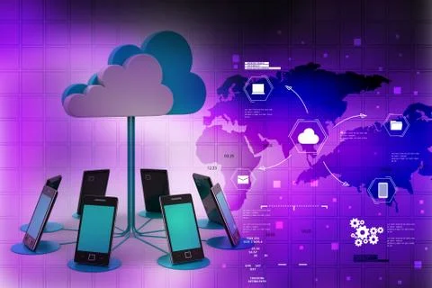 Concepts cloud computing devices Stock Illustration