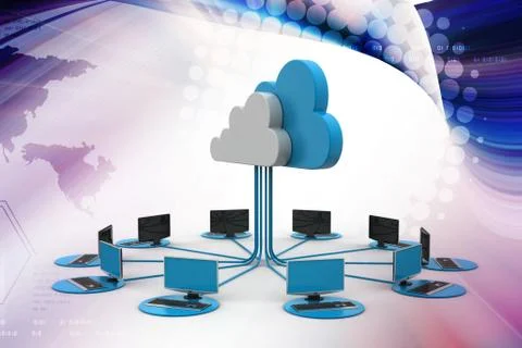 Concepts cloud computing devices Stock Illustration