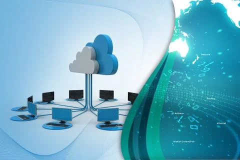 Concepts cloud computing devices Stock Illustration