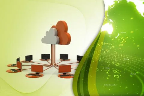 Concepts cloud computing devices Stock Illustration