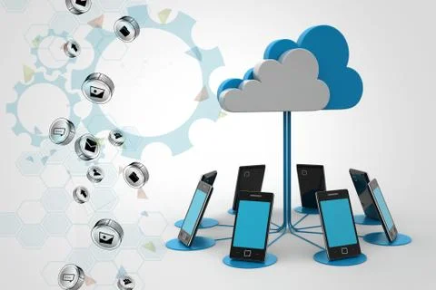 Concepts cloud computing devices Stockillustratie