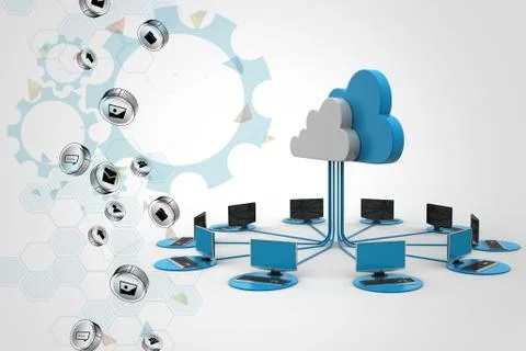 Concepts cloud computing devices Stock Illustration