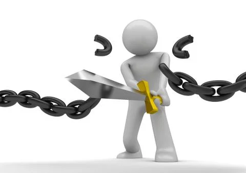 Concepts collection - cutting the chain Stock Illustration