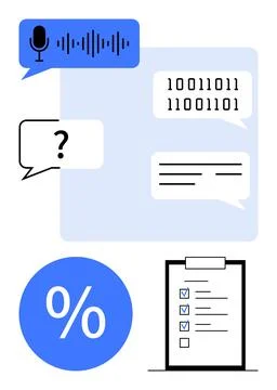 Concepts of Communication, Information Exchange, and Task Management in Dig.. Stock Illustration