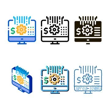 Concepts computer cache settings icon vector outline 库存插图
