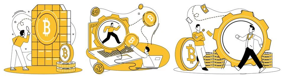 Concepts of Cryptocurrency Development, Trading, and Blockchain Technology 库存插图