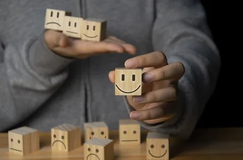 Concepts, customer satisfaction assessments and ratings Stock Photos