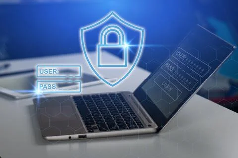 Concepts of data protection and access auditing, cyber security Stock Photos