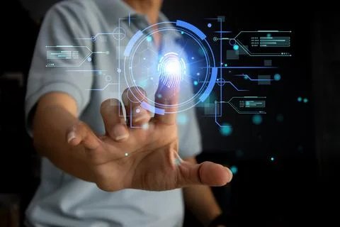 Concepts of data protection and access authentication, cyber security, biom.. 写真素材