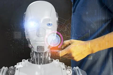 Concepts, development of artificial intelligence and self-learning of artif.. 스톡 사진