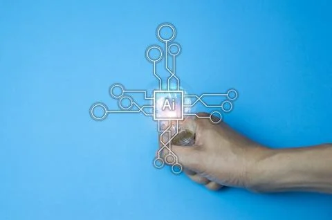 Concepts, development of artificial intelligence and self-learning of artif.. Stock Photos