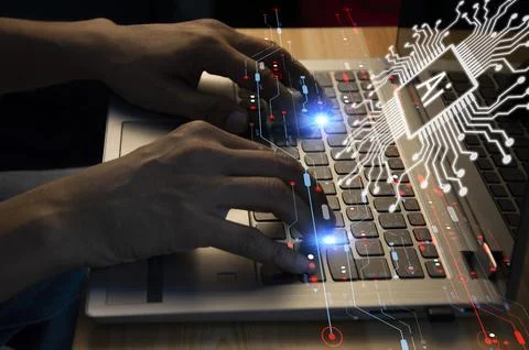 Concepts, development of artificial intelligence and self-learning of artif.. Foto stock