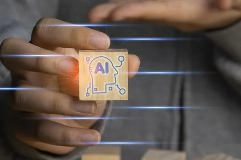 Concepts, development of artificial intelligence and self-learning of artif.. Foto stock