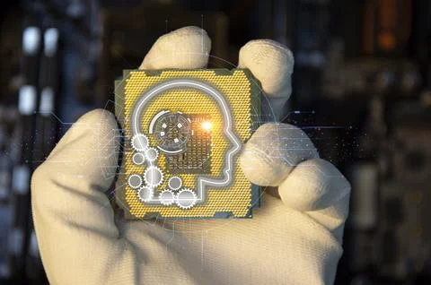 Concepts, development of artificial intelligence and self-learning of artif.. Stock Photos