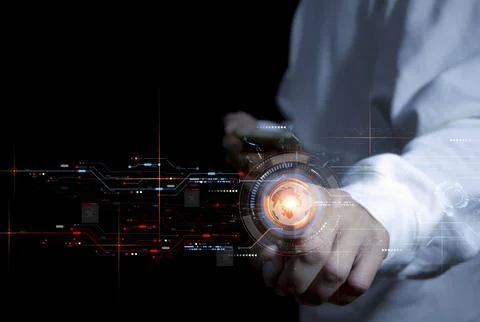 Concepts, development of artificial intelligence and self-learning of artif.. Foto stock