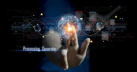 Concepts, development of artificial intelligence and self-learning of artif.. Stock Photos