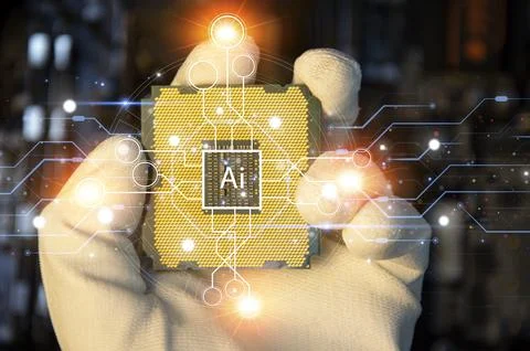 Concepts, development of artificial intelligence and self-learning of artif.. Foto stock