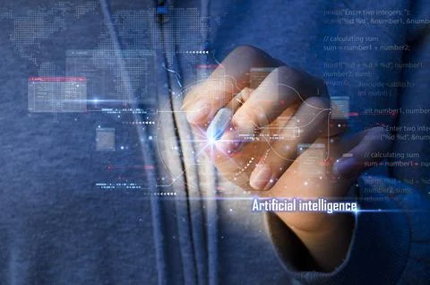 Concepts, development of artificial intelligence and self-learning of artif.. Stock Photos