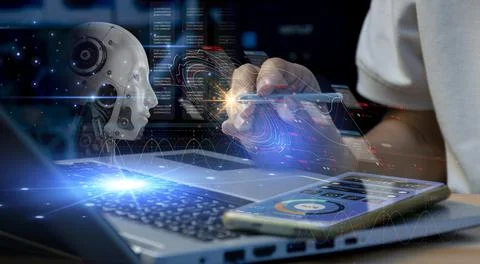 Concepts, development of artificial intelligence and self-learning of artif.. Stock Photos