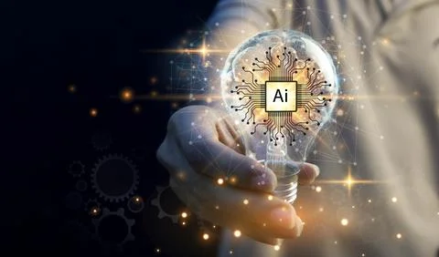 Concepts, development of artificial intelligence and self-learning of artif.. Foto stock