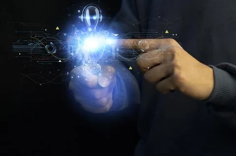 Concepts, development of artificial intelligence and self-learning of artif.. Foto stock