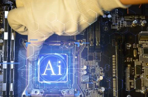 Concepts, development of artificial intelligence and self-learning of artif.. Stock Photos