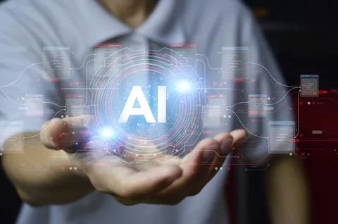 Concepts, development of artificial intelligence and self-learning of artif.. Stock Photos