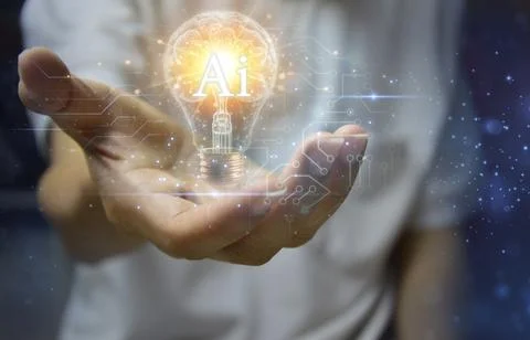 Concepts, development of artificial intelligence and self-learning of artif.. Stock Photos