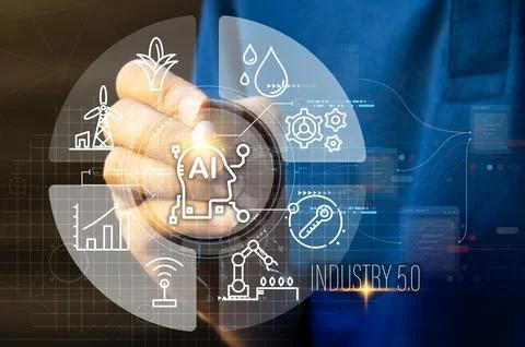 Concepts, development of artificial intelligence and self-learning of artif.. Stockfoto's