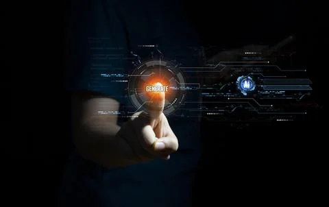 Concepts, development of artificial intelligence and self-learning of artif.. Fotos de archivo