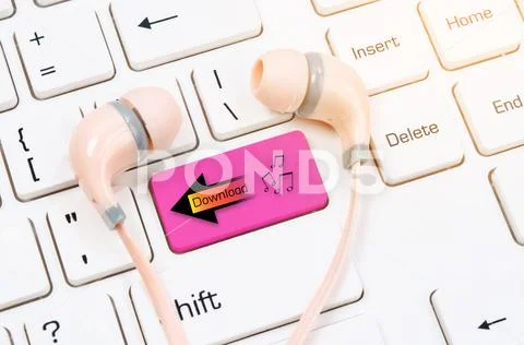Concepts of download music. Stock Photos