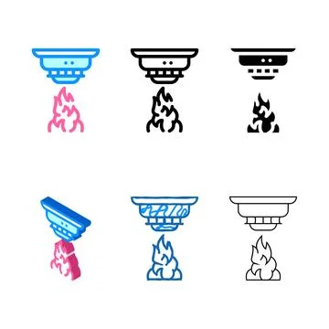 Concepts fire alarm system color icon vector Stock Illustration